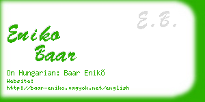 eniko baar business card